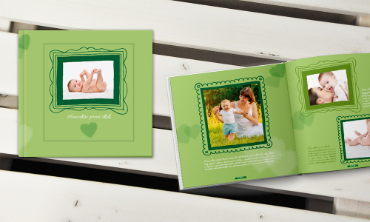 Fotokniha - Knižní vazba 30x30 cm | TAFOTKA.cz - Kudrlinky zelená